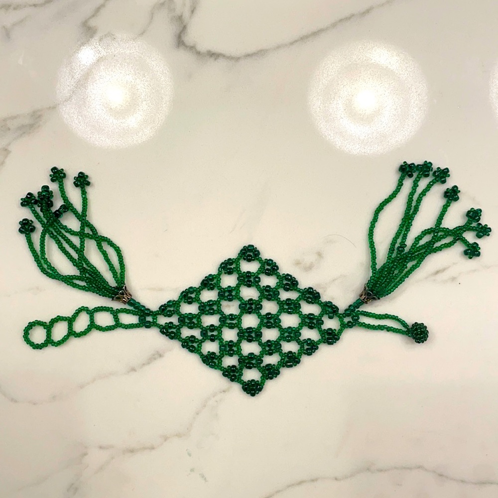 Emerald Green Beaded Bracelet